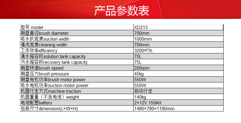 克力威雙刷盤洗地機(jī)全自動洗地機(jī)XD21328